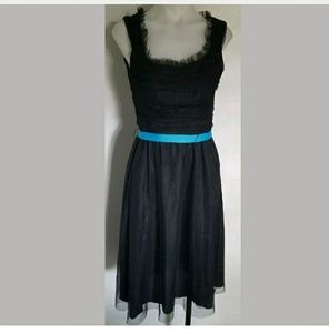 Eliza J Black Cocktail Party Dress Low Back Sz 6